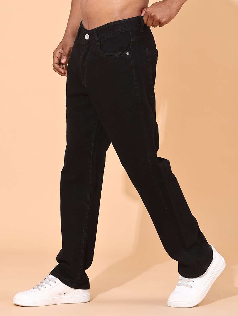 men plain mid rise full length straight jeans - 22407957 -  Standard Image - 2