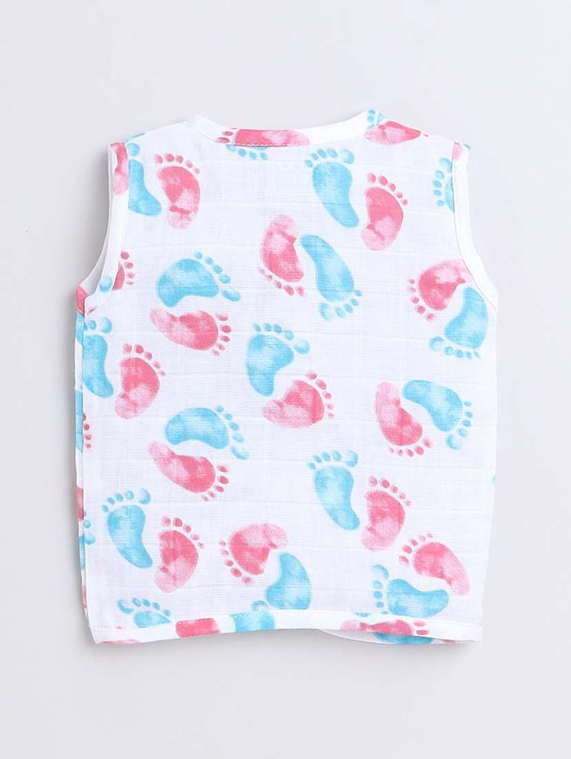 kids pack of 3 printed sleeveless jhabla - 22407983 -  Standard Image - 2