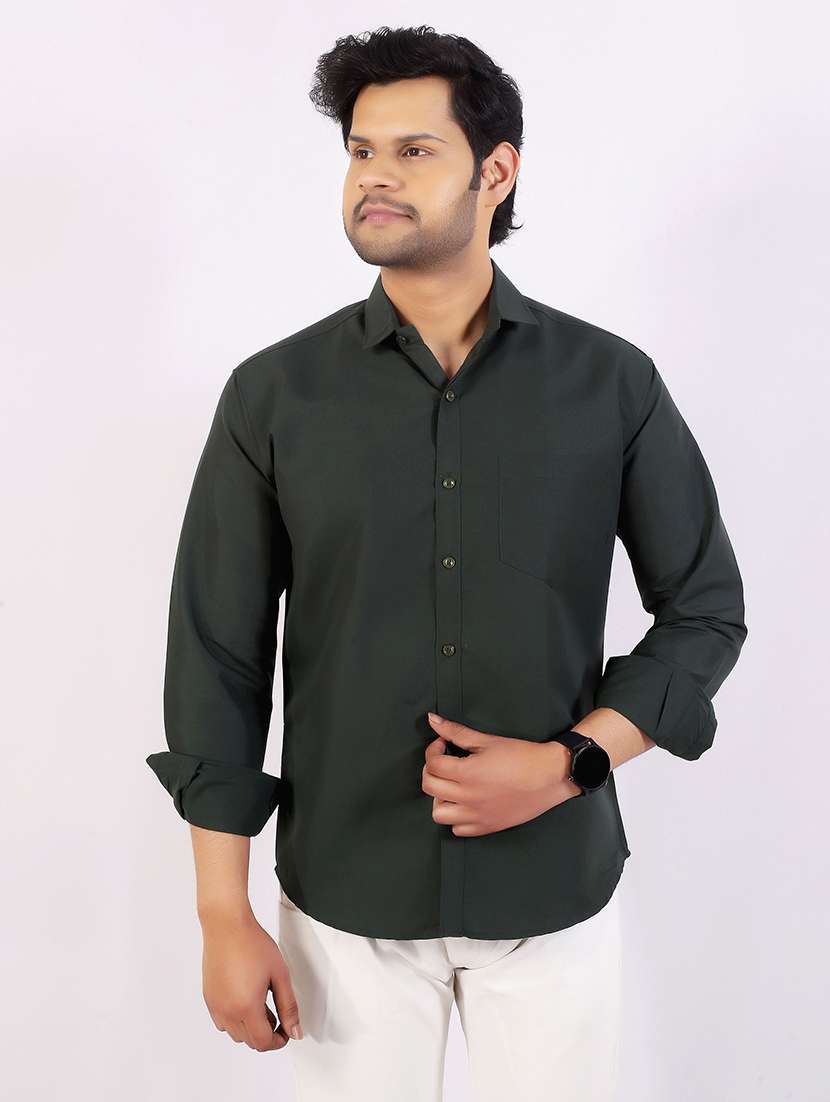 Men Solid Long Sleeve Regular Fit Casual Shirt - 22407987 -  Standard Image - 2