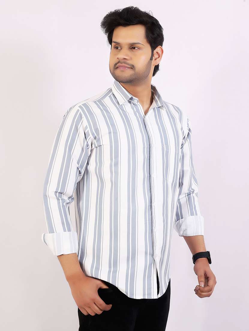 men striped long sleeve regular fit casual shirt - 22407992 -  Standard Image - 2