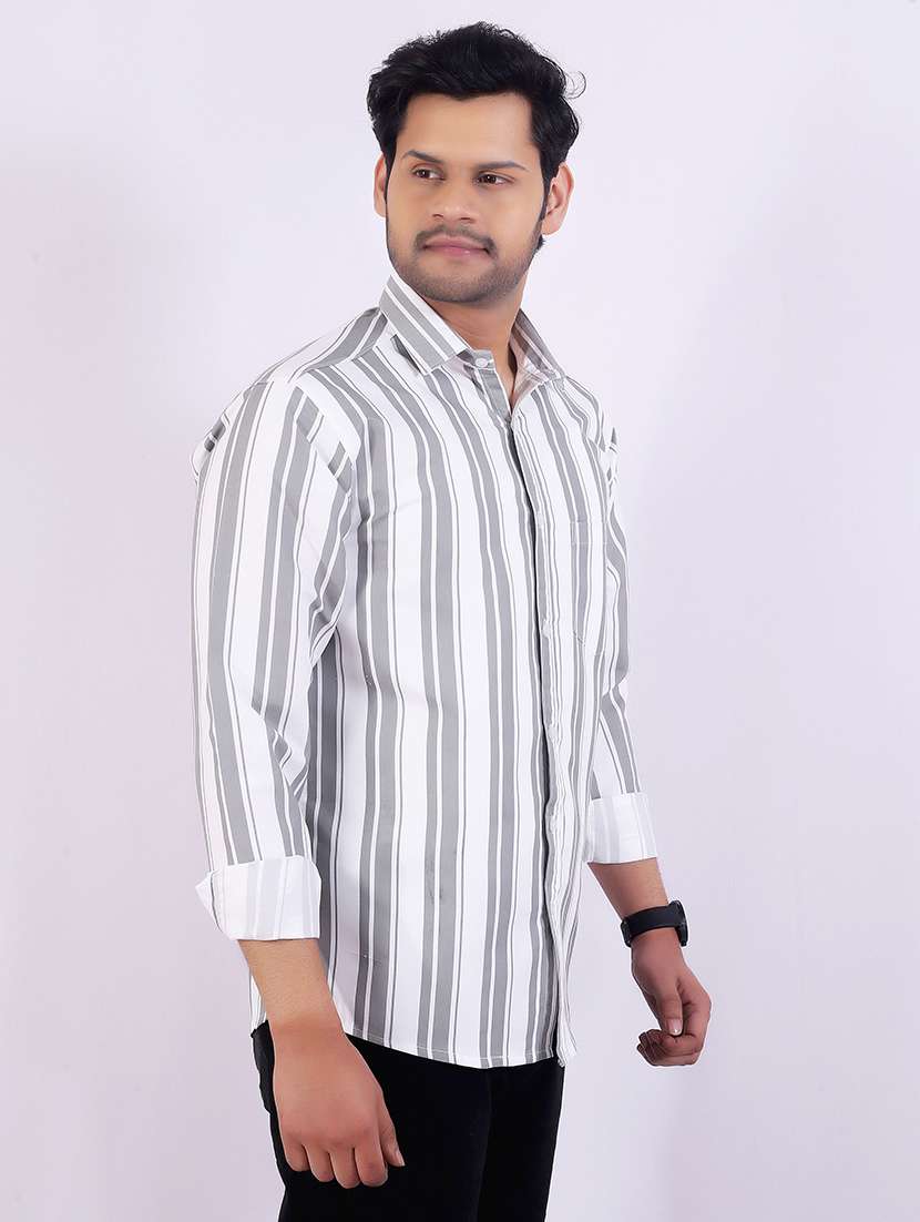 men striped long sleeve regular fit casual shirt - 22407994 -  Standard Image - 2