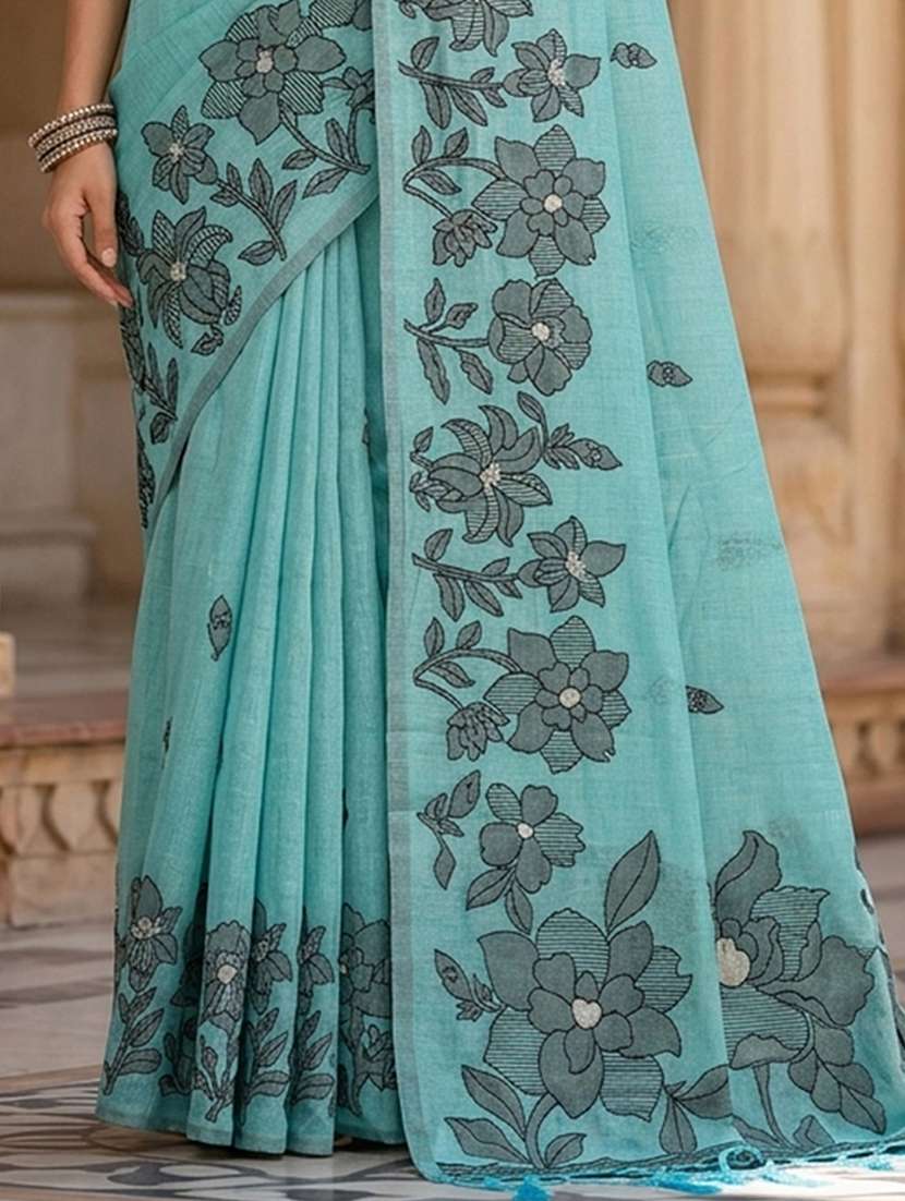 women self design bordered saree with blouse - 22408089 -  Standard Image - 2