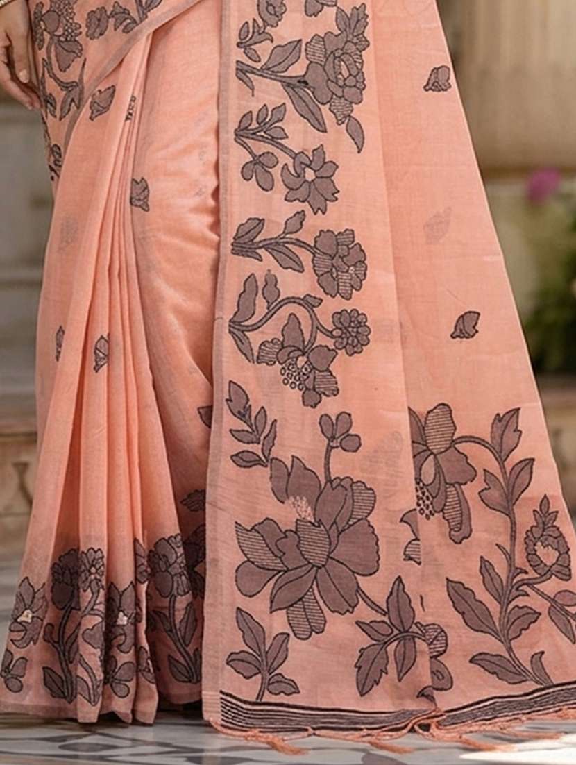 Women Self Design Bordered Saree With Blouse - 22408093 -  Standard Image - 2