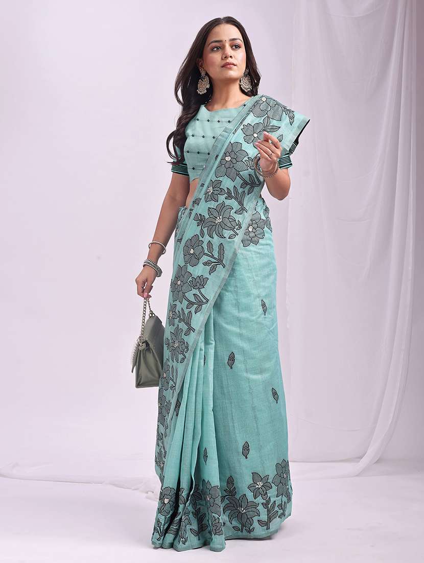 Women Self Design Bordered Saree With Blouse - 22408094 -  Standard Image - 2