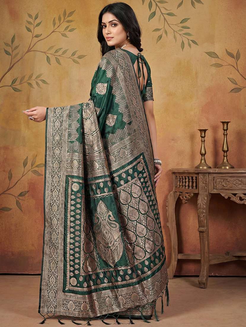 Women Self Design Banarasi Saree With Blouse - 22408119 -  Standard Image - 2