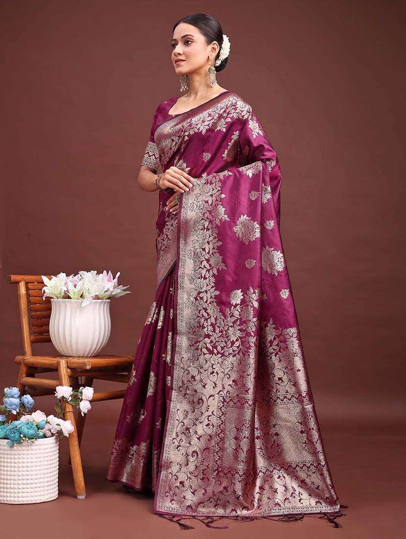 women self design banarasi saree with blouse - 22408124 -  Standard Image - 2