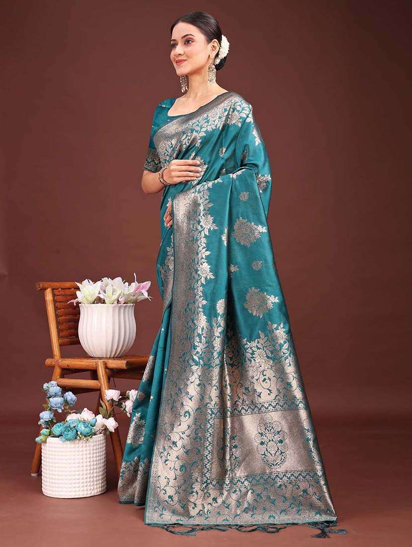 women self design banarasi saree with blouse - 22408128 -  Standard Image - 2