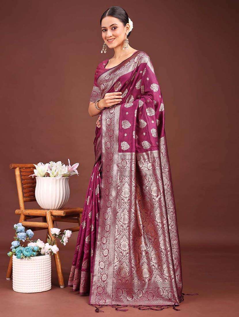 women self design banarasi saree with blouse - 22408134 -  Standard Image - 2
