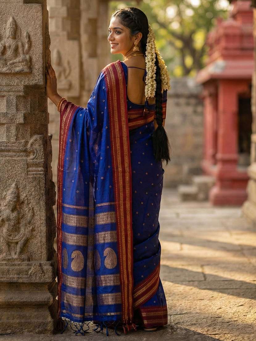 women self design bordered saree with blouse - 22408179 -  Standard Image - 2