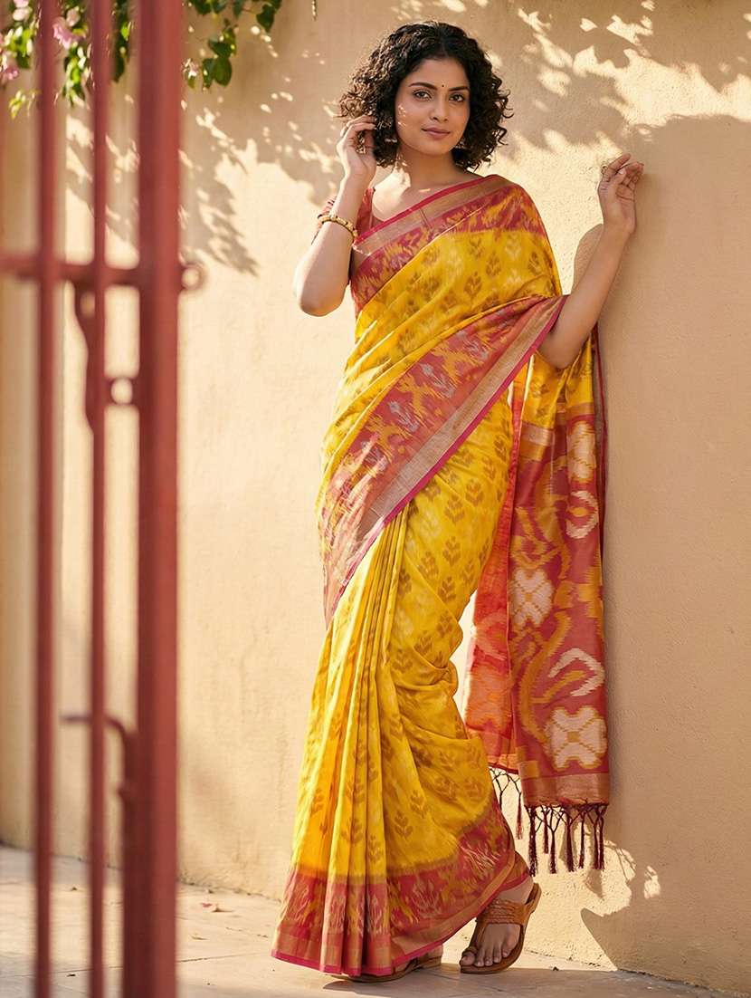 women self design pochampalli saree with blouse - 22408194 -  Standard Image - 2