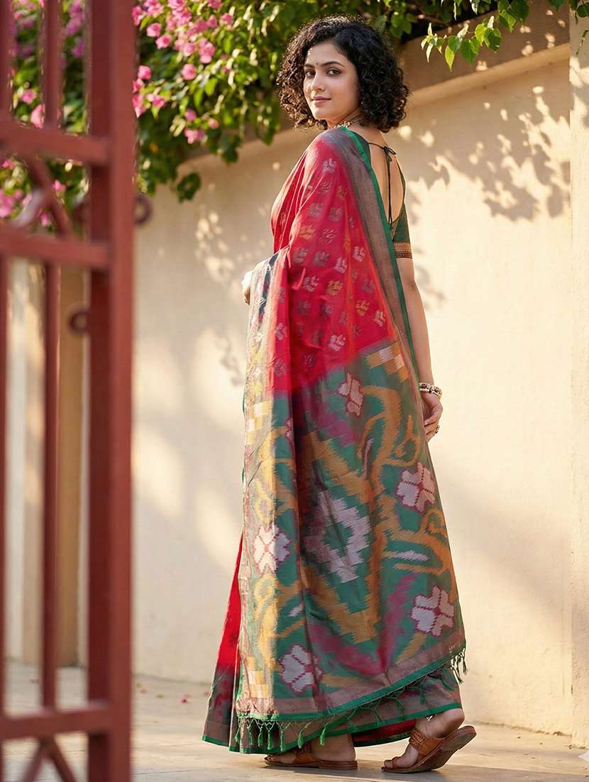 women self design pochampalli saree with blouse - 22408200 -  Standard Image - 2