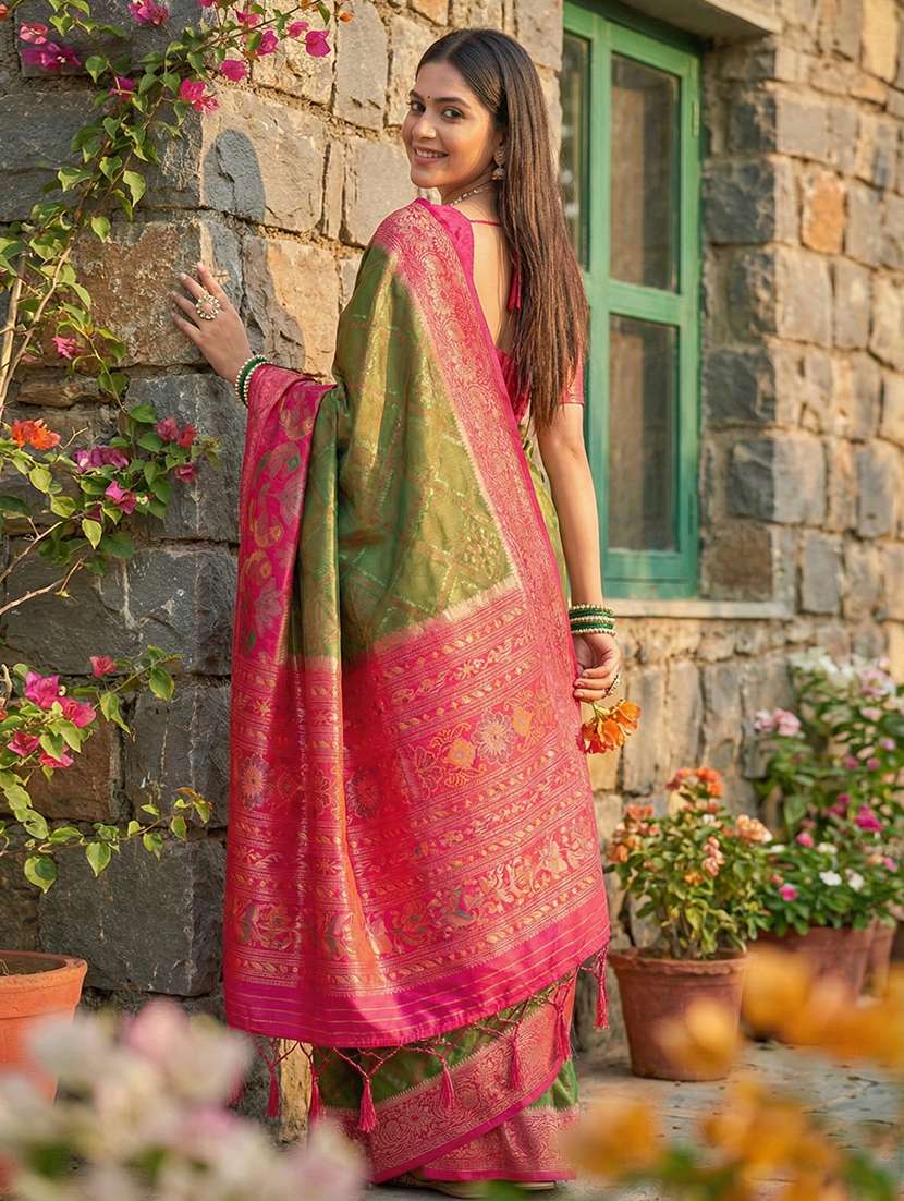 women self design pochampalli saree with blouse - 22408211 -  Standard Image - 2