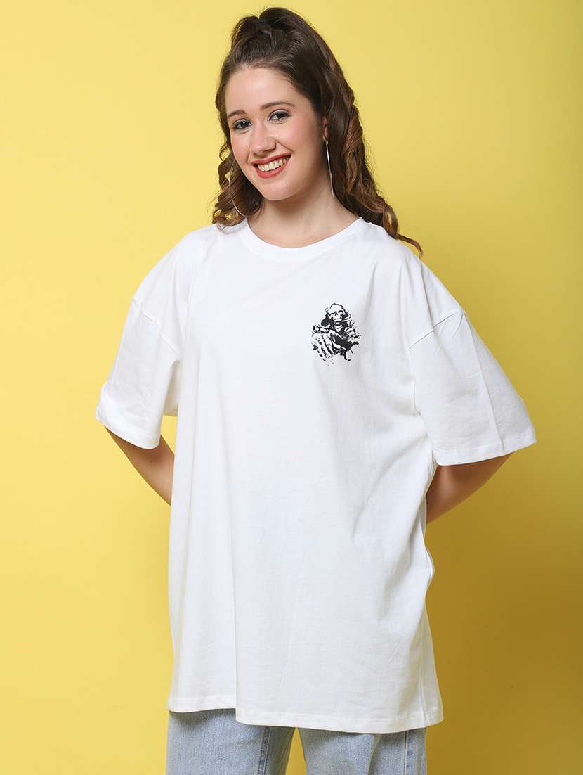 women printed short sleeve oversized t-shirt - 22408619 -  Standard Image - 2