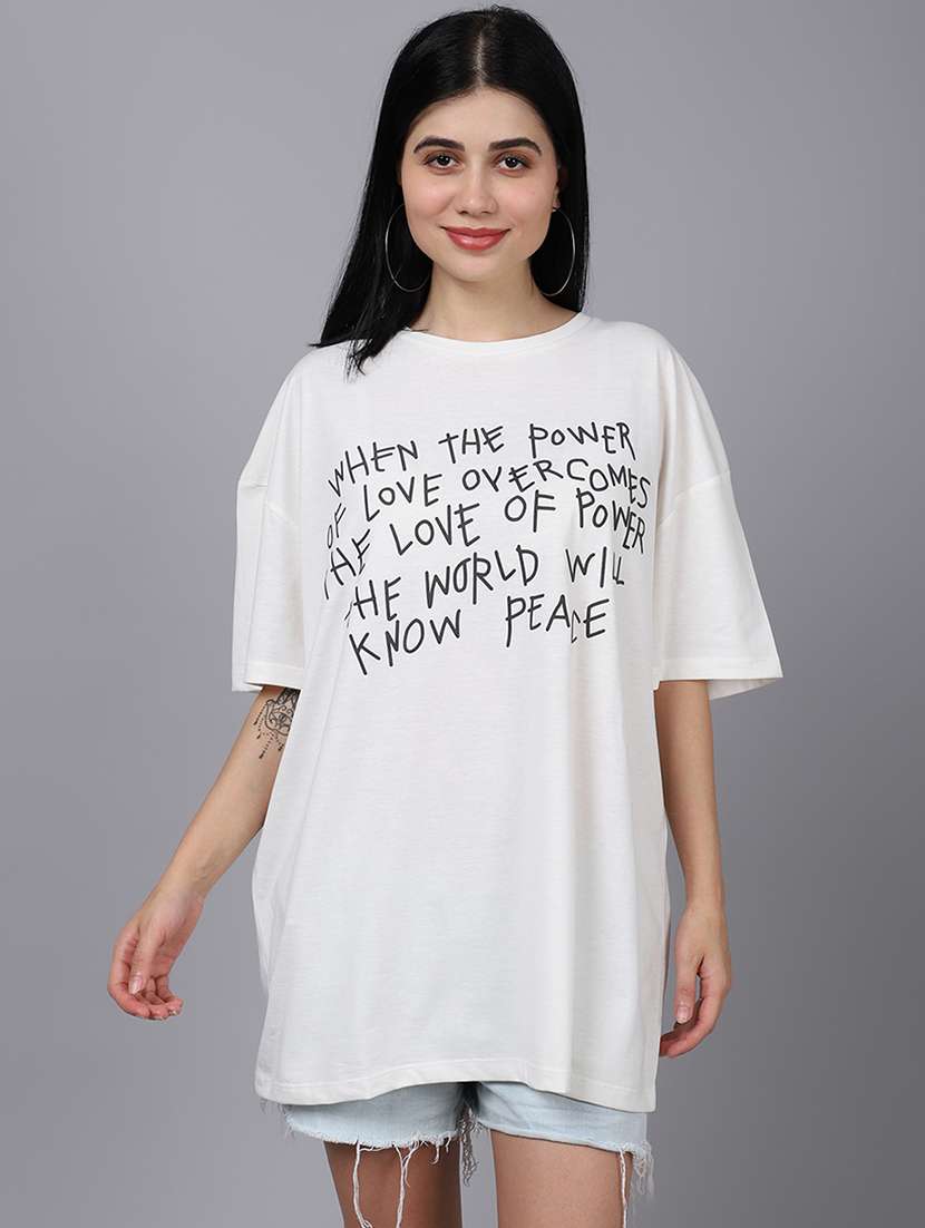 women printed short sleeve oversized t-shirt
