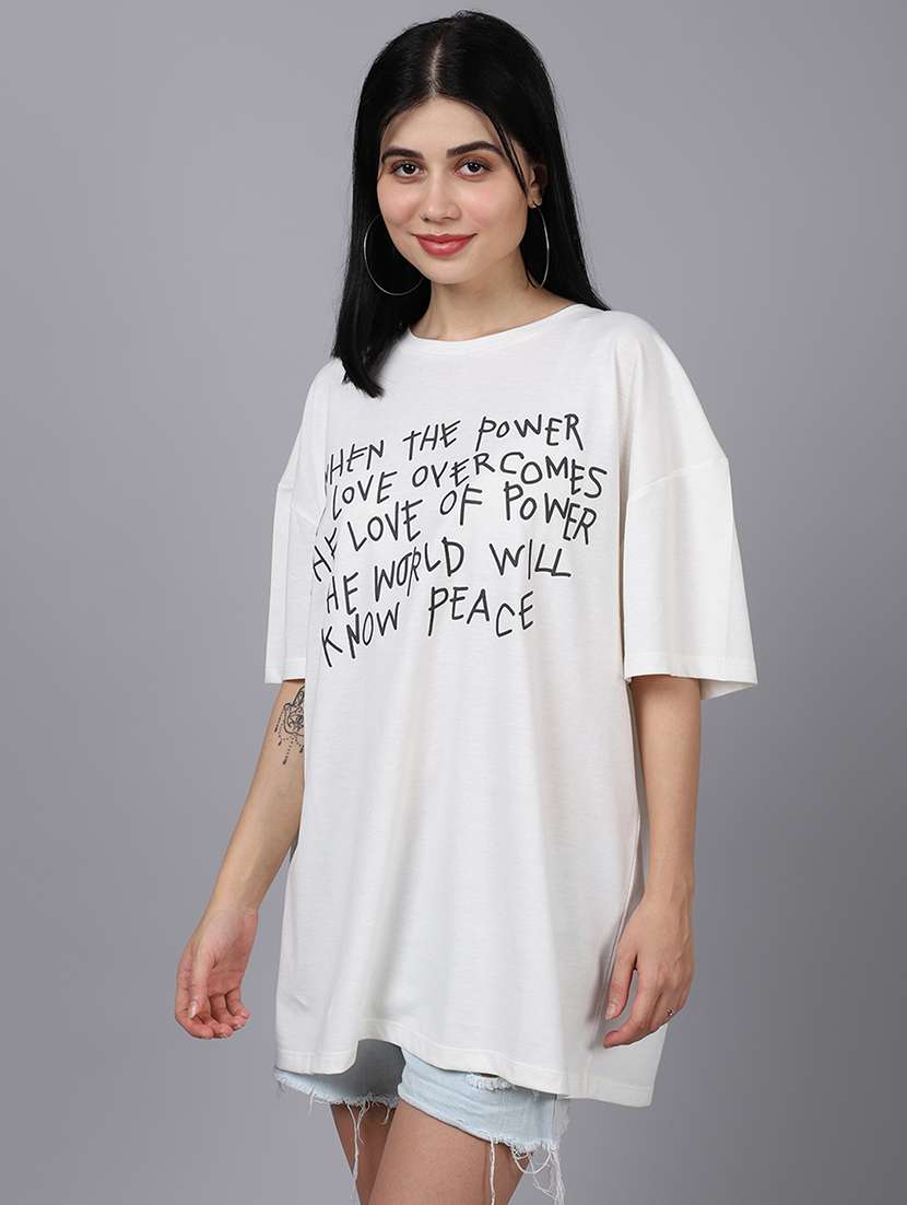women printed short sleeve oversized t-shirt - 22408646 -  Standard Image - 2