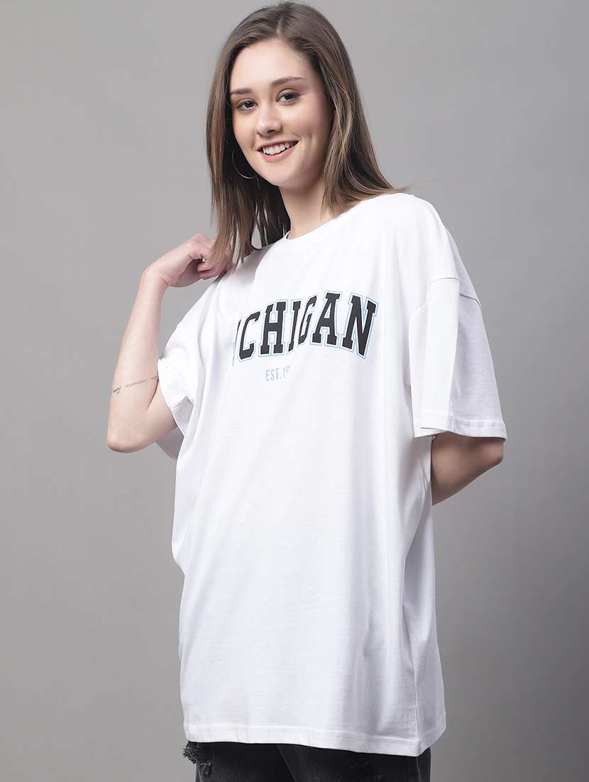 women printed short sleeve oversized t-shirt - 22408655 -  Standard Image - 2