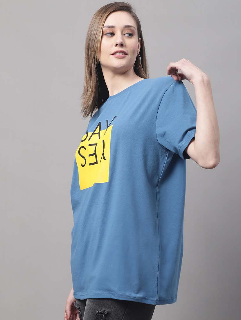 women printed short sleeve oversized t-shirt - 22408657 -  Standard Image - 2