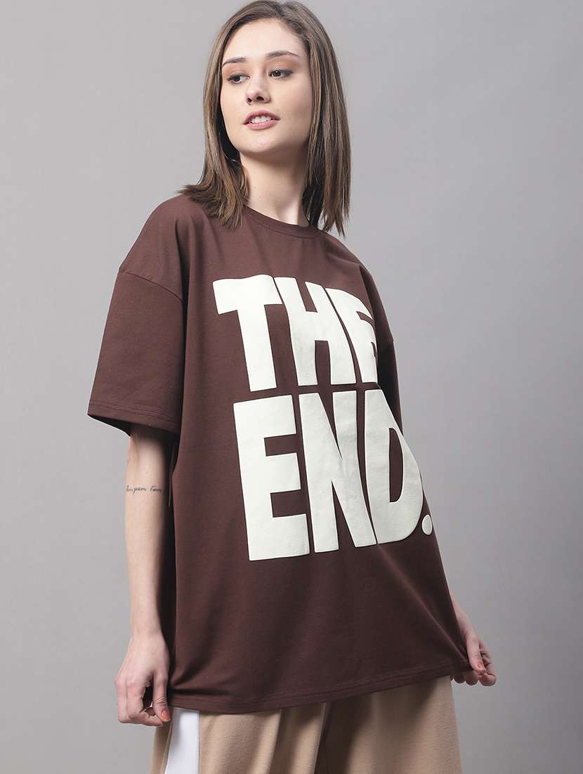women printed short sleeve oversized t-shirt - 22408666 -  Standard Image - 2