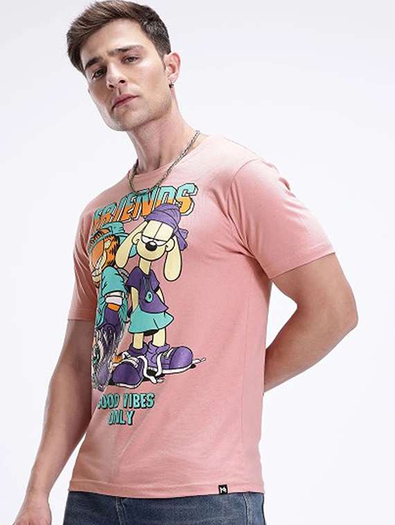 men printed short sleeve slim fit t-shirt - 22408693 -  Standard Image - 2
