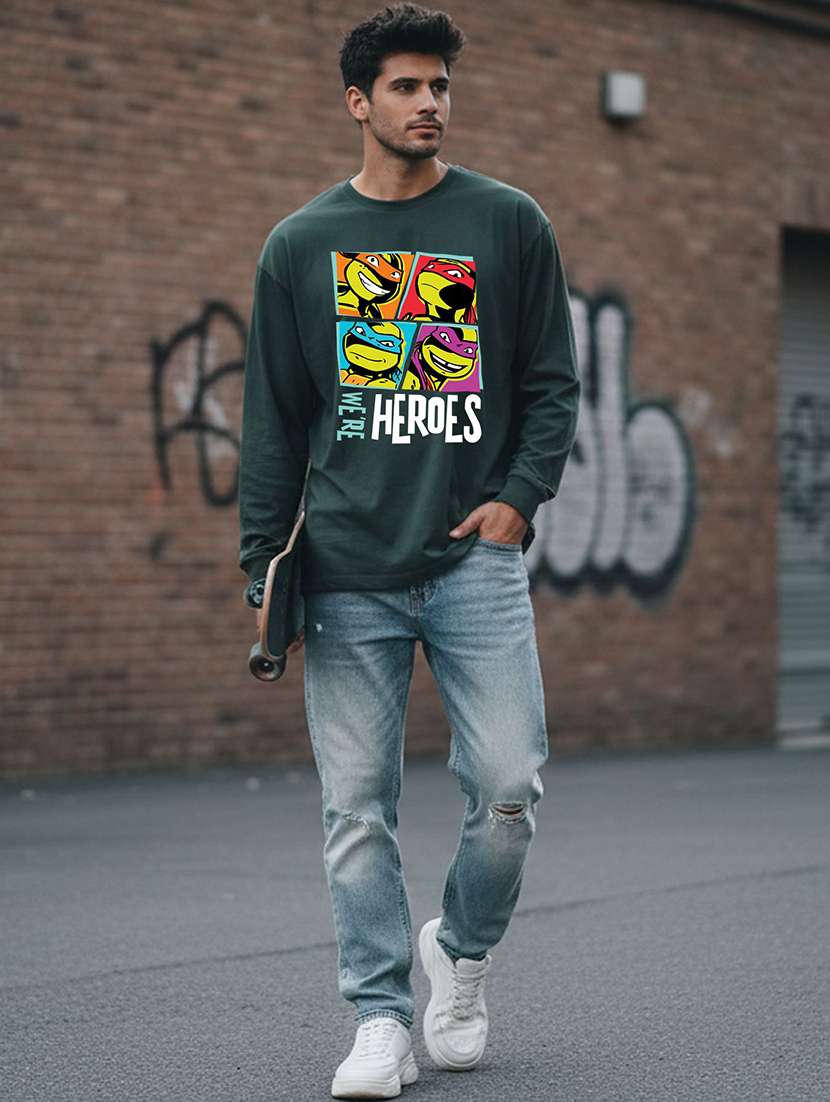 men printed long sleeve regular fit t-shirt - 22408789 -  Standard Image - 2