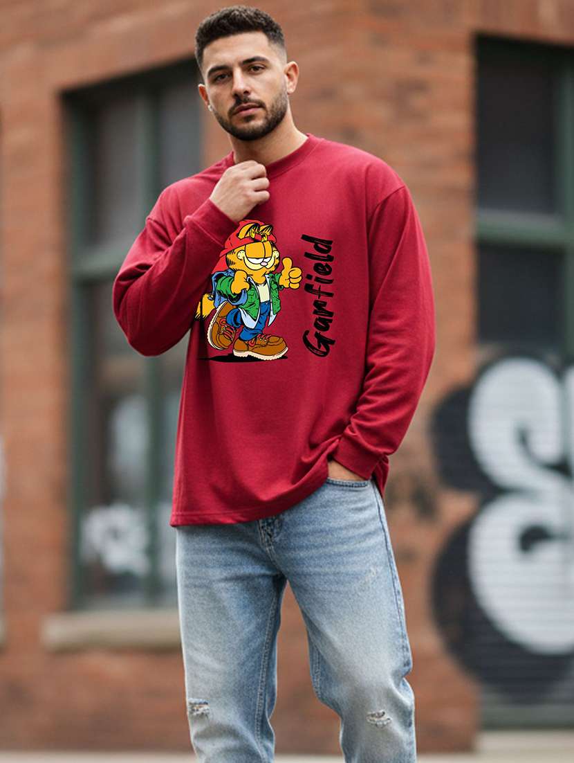 men printed long sleeve regular fit t-shirt - 22408790 -  Standard Image - 2