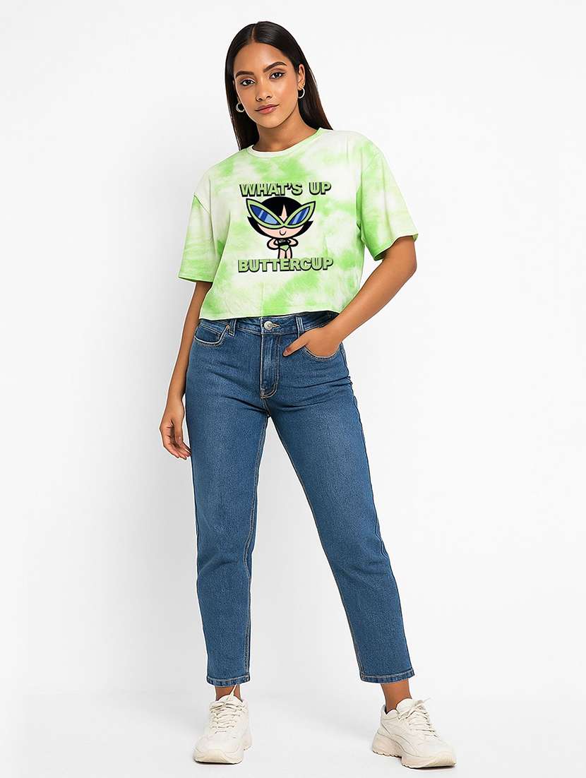 women printed short sleeve crop t-shirt - 22408811 -  Standard Image - 2