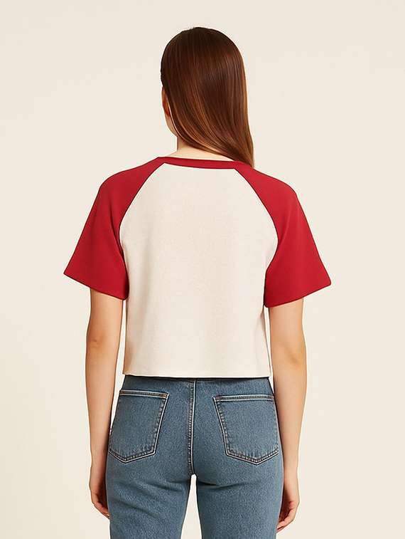 women printed short sleeve crop t-shirt - 22408830 -  Standard Image - 2