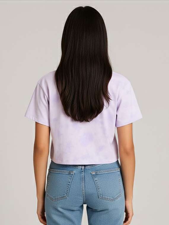 women printed short sleeve crop t-shirt - 22408834 -  Standard Image - 2