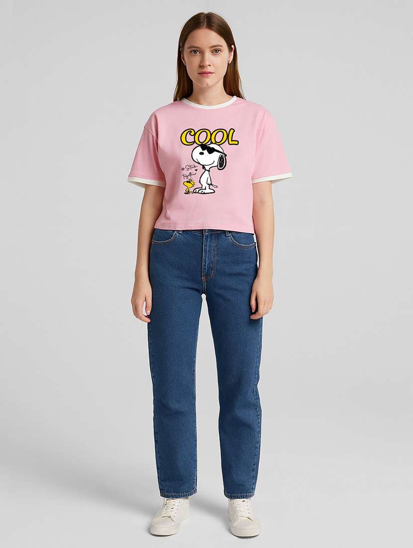 women printed short sleeve crop t-shirt - 22408853 -  Standard Image - 2