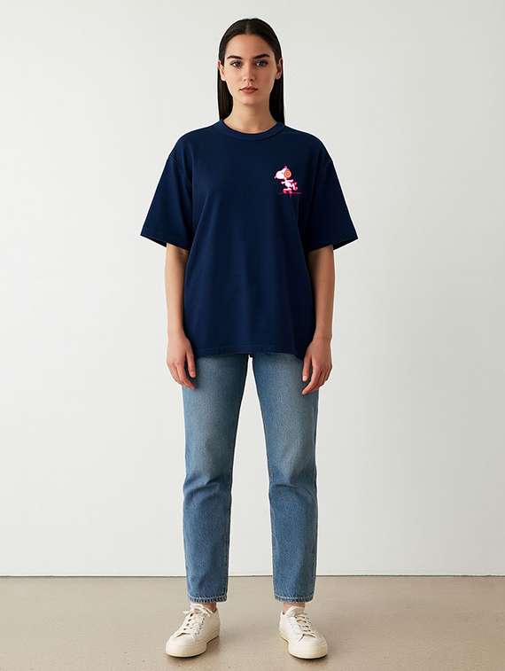 women printed short sleeve oversized t-shirt - 22408869 -  Standard Image - 2