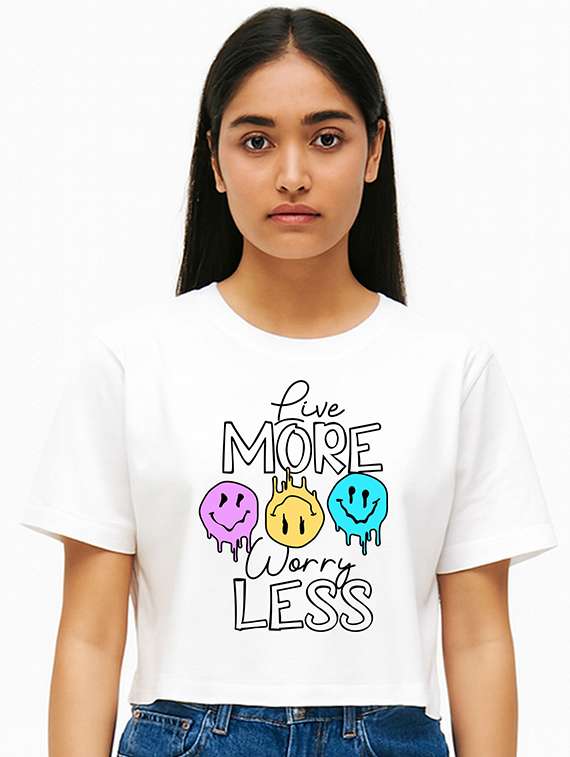 women printed short sleeve crop t-shirt