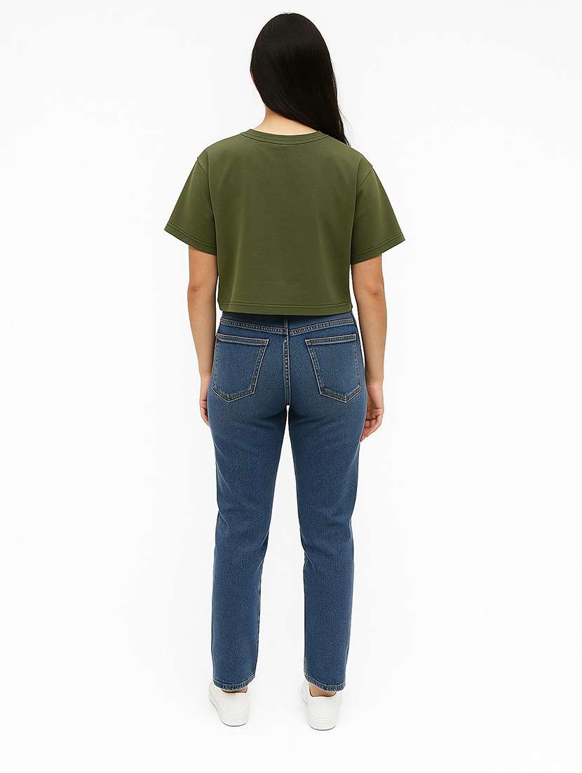 women printed short sleeve crop t-shirt - 22408887 -  Standard Image - 2
