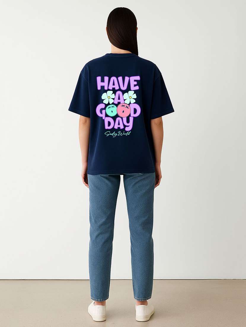 women printed short sleeve oversized t-shirt - 22408890 -  Standard Image - 2