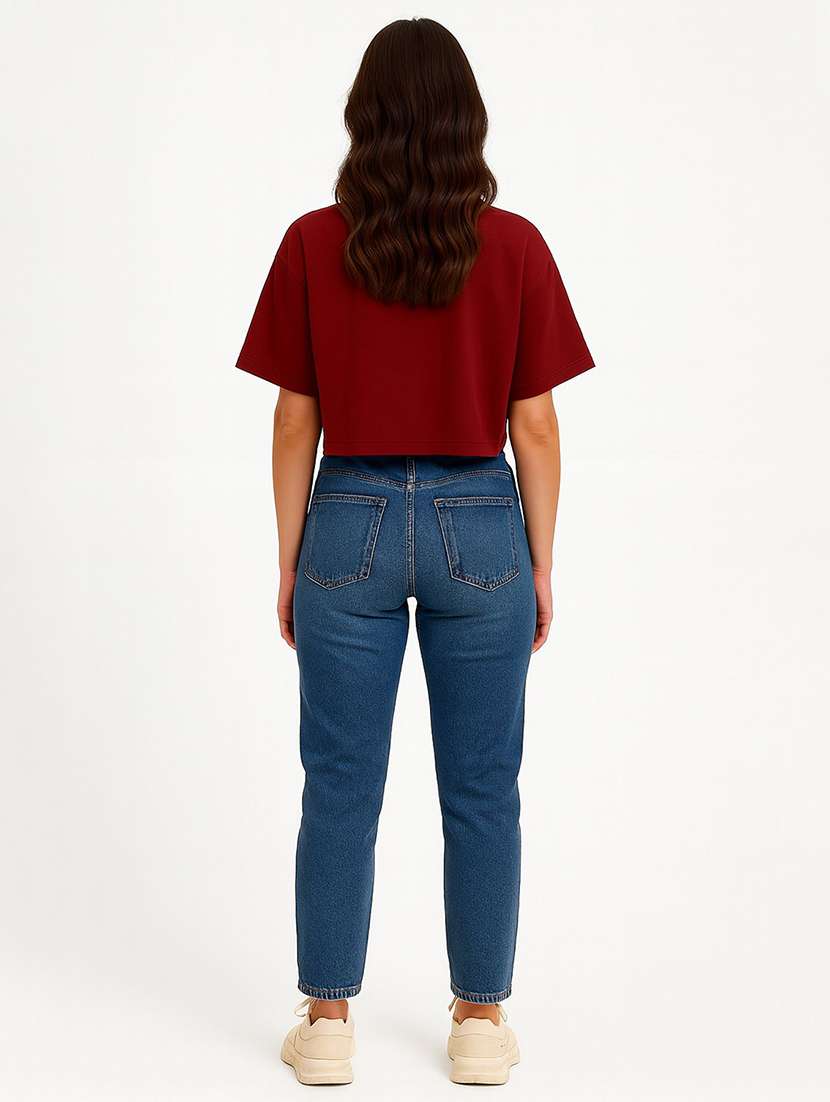 women printed short sleeve crop t-shirt - 22408893 -  Standard Image - 2