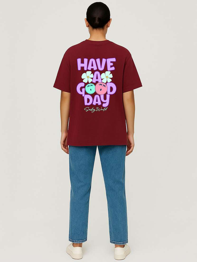 women printed short sleeve oversized t-shirt - 22408909 -  Standard Image - 2