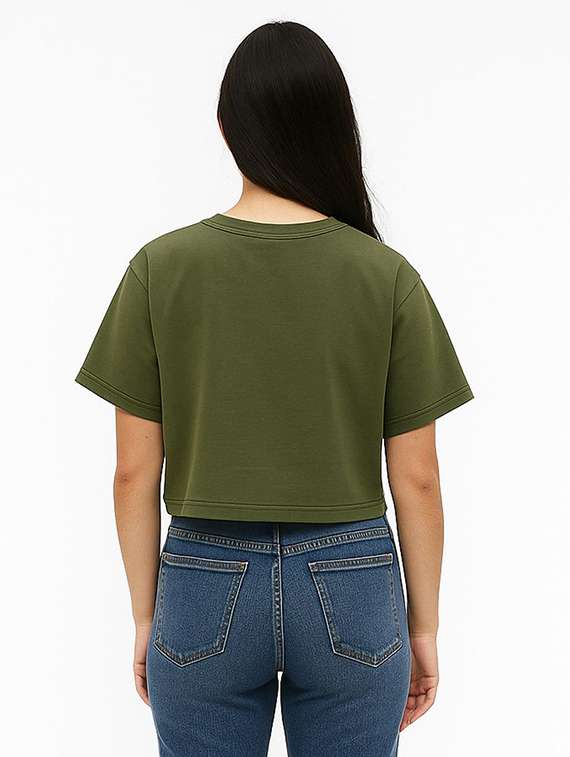 women printed short sleeve crop t-shirt - 22408912 -  Standard Image - 2