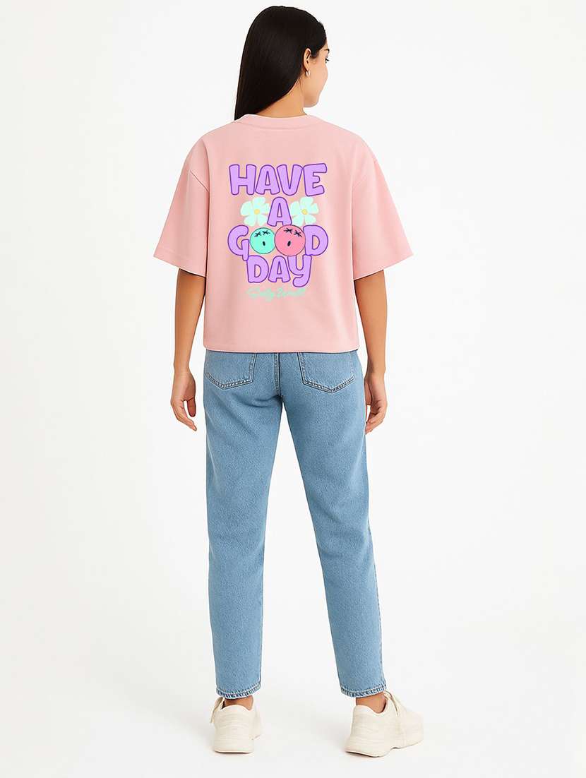 women printed short sleeve oversized t-shirt - 22408914 -  Standard Image - 2