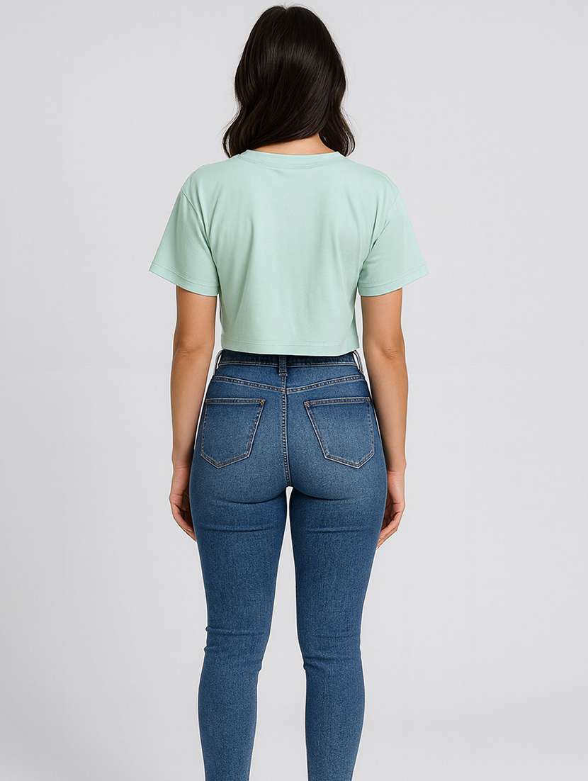 women printed short sleeve crop t-shirt - 22408920 -  Standard Image - 2