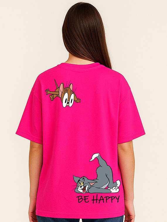 women printed short sleeve oversized t-shirt