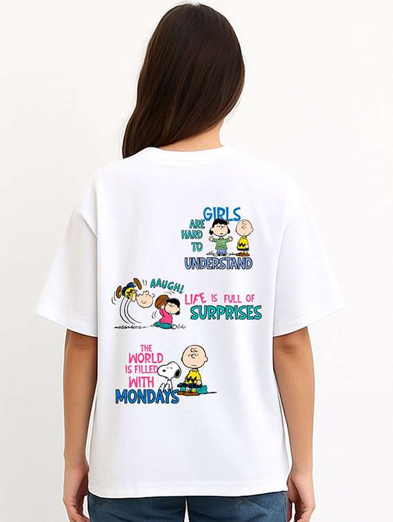 women printed short sleeve oversized t-shirt