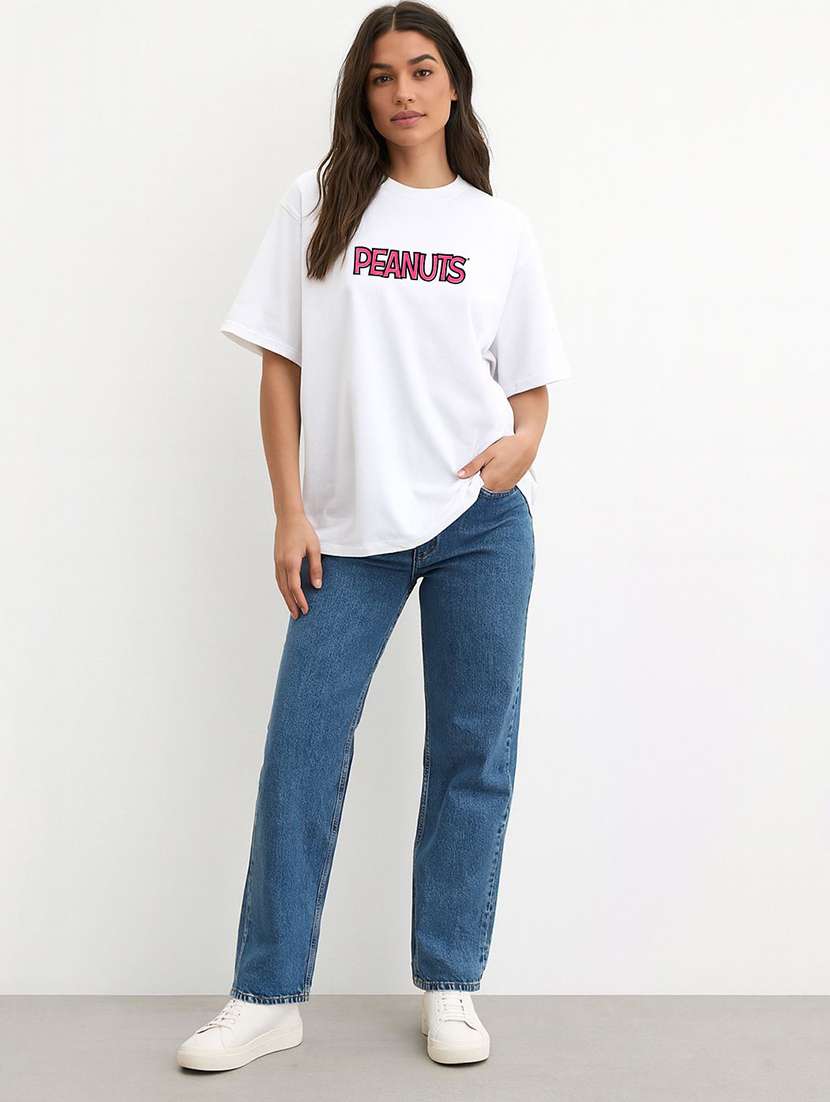 Women Printed Short Sleeve Oversized T-shirt - 22408925 -  Standard Image - 2