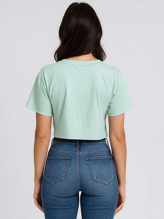 women printed short sleeve crop t-shirt - 22408941 -  Standard Image - 2