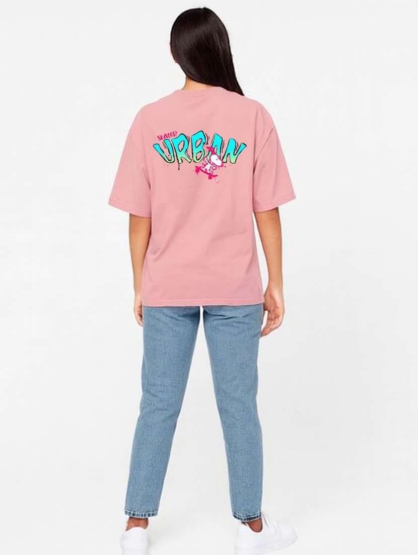 women printed short sleeve oversized t-shirt - 22408943 -  Standard Image - 2