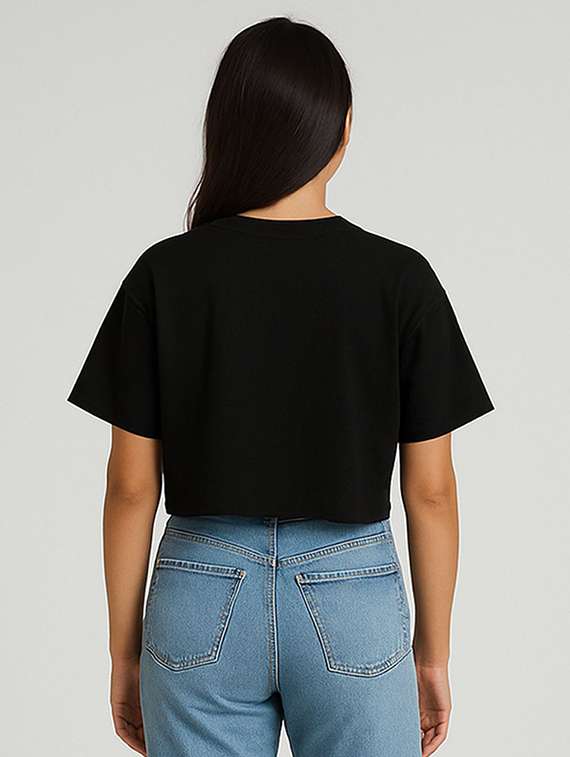 women printed short sleeve crop t-shirt - 22408950 -  Standard Image - 2