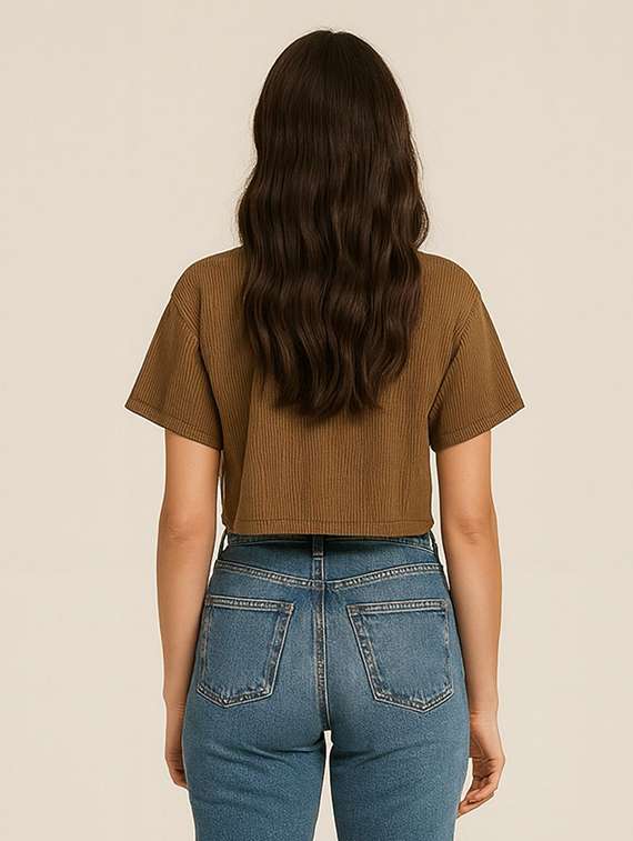 women printed short sleeve crop t-shirt - 22408953 -  Standard Image - 2