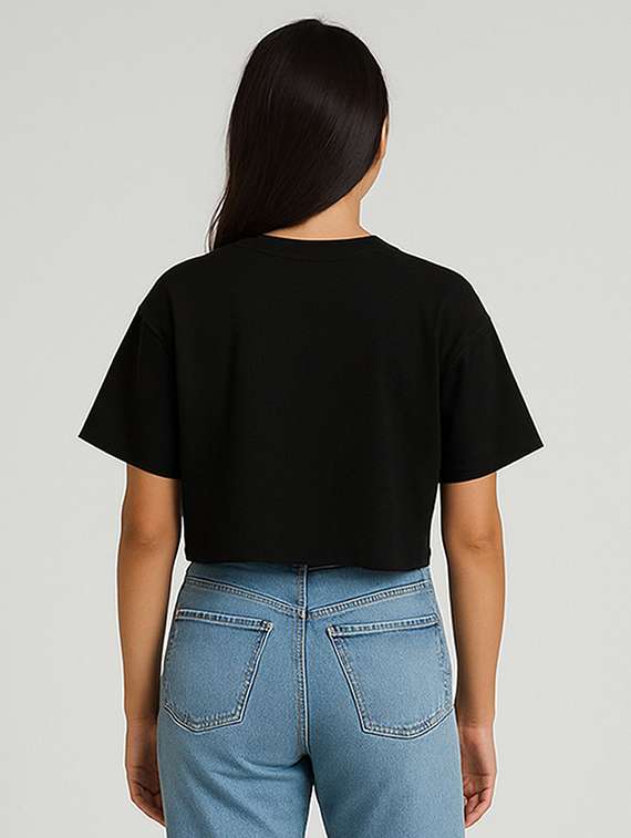 women printed short sleeve crop t-shirt - 22408970 -  Standard Image - 2