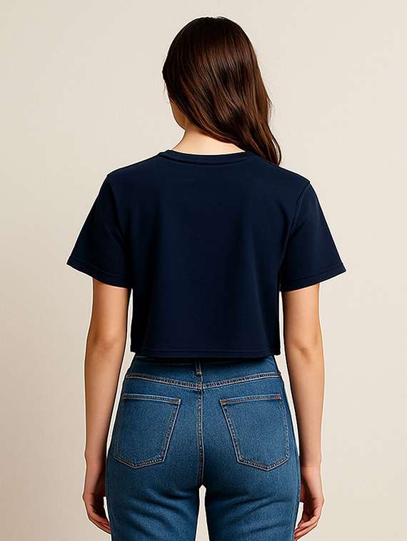 women printed short sleeve crop t-shirt - 22408972 -  Standard Image - 2