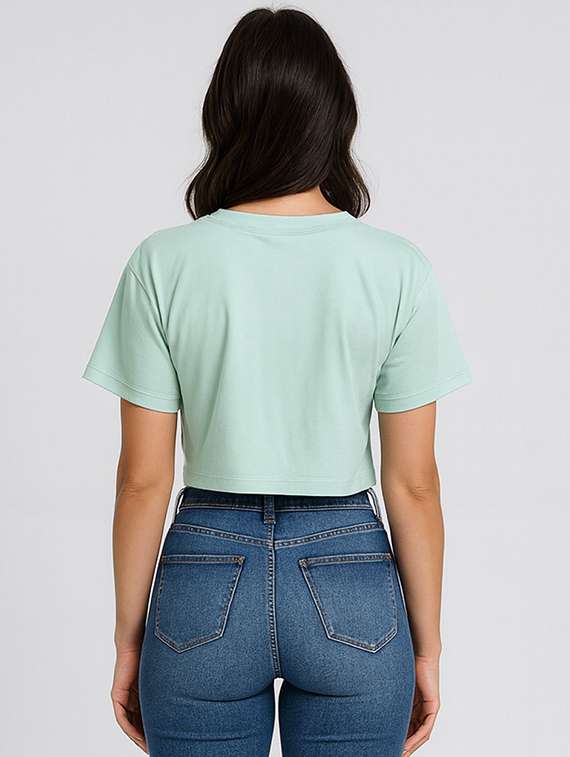 women printed short sleeve crop t-shirt - 22408973 -  Standard Image - 2