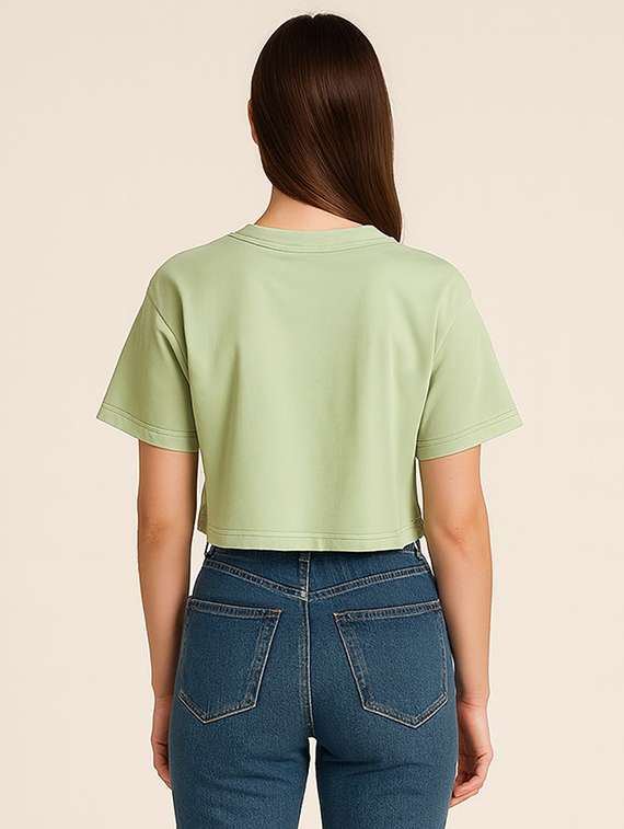 women printed short sleeve crop t-shirt - 22408981 -  Standard Image - 2