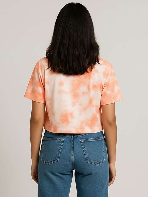 Women Printed Short Sleeve Crop T-shirt - 22409001 -  Standard Image - 2